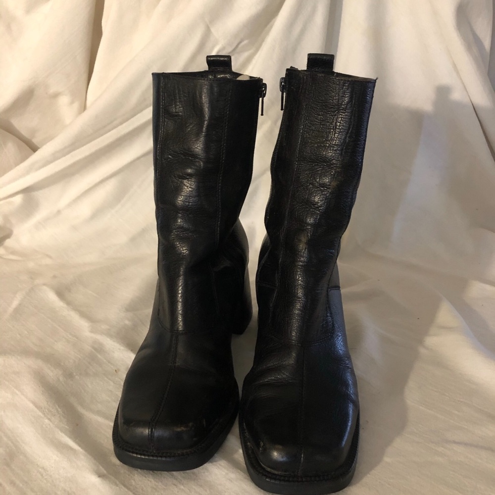 Black Mid-Calf Franco Sarto Leather boots